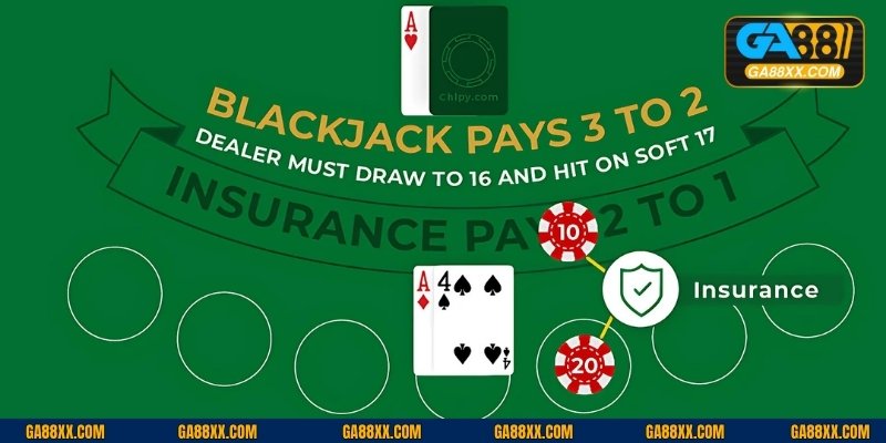 Tận dụng cược bảo hiểm để vẫn có lời dù nhà cái cầm Blackjack