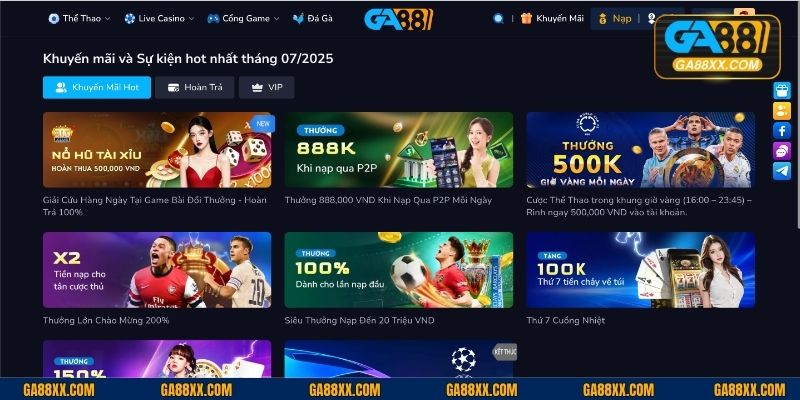 Top khuyến mãi GA88 hấp dẫn nhất mà người chơi không nên bỏ qua